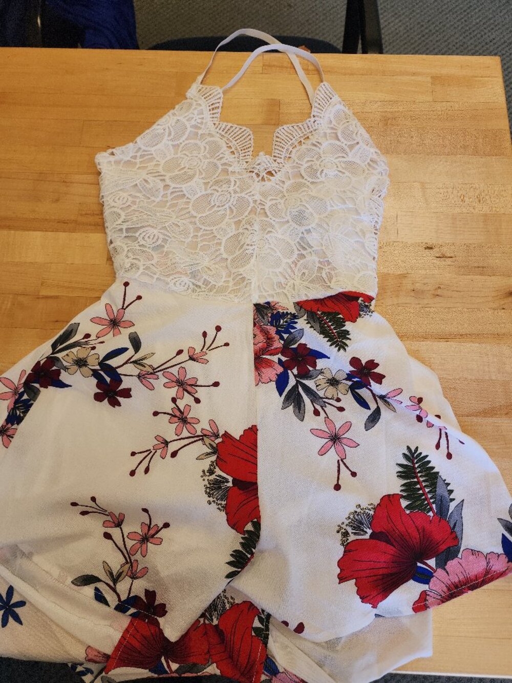 Beautiful size womens medium romper with tie back